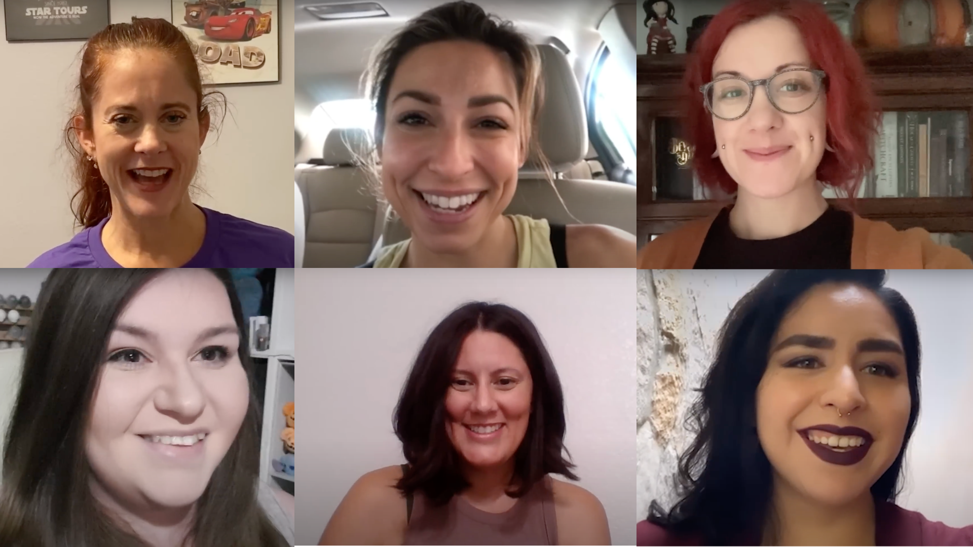 Collage of ghoulster squad from virtual meet ups