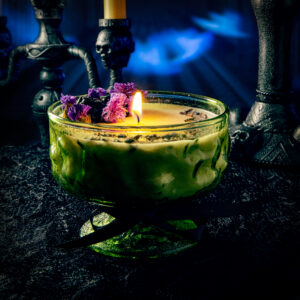 Haunted candle for a spooky self care ritual