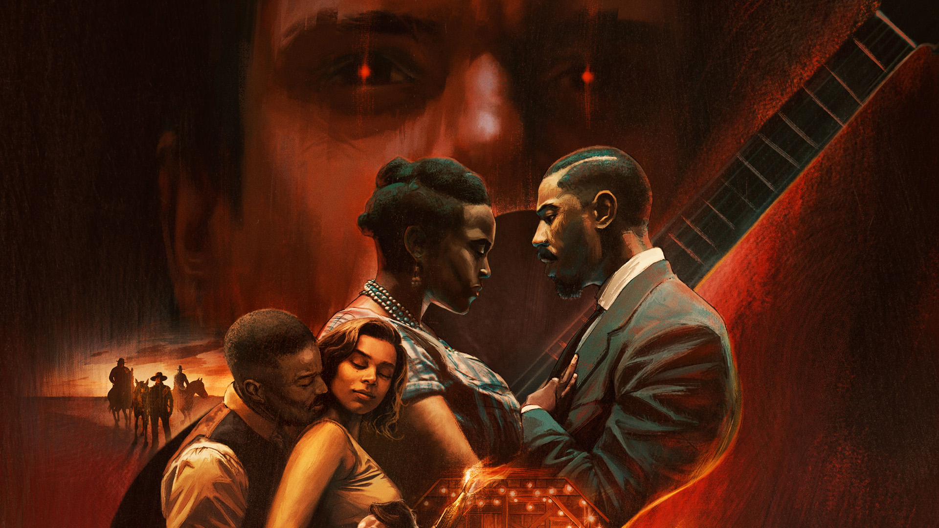 sinners movie review poster featuring main cast and villain